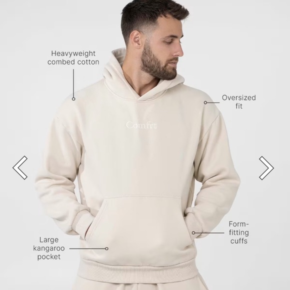 Comfrt Women's Cream Hoodie - Picture 2 of 3